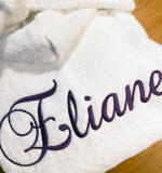 Classic badjas met kap – geborduurd